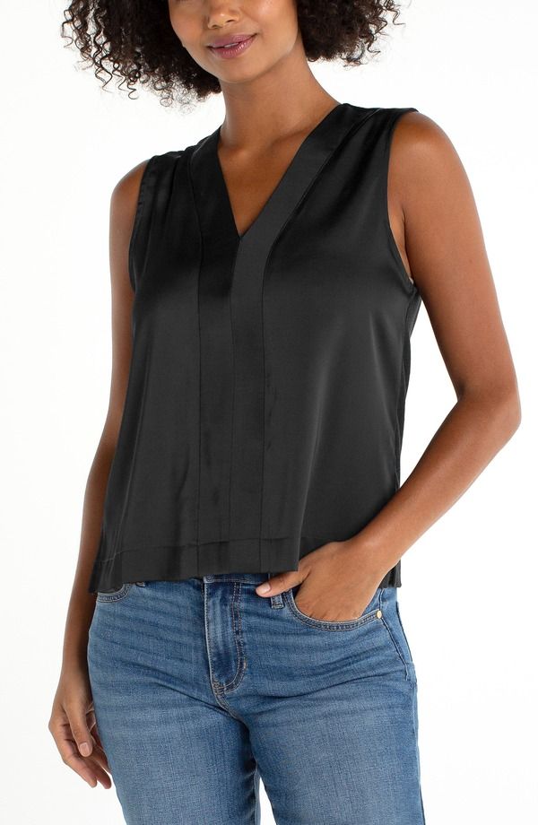 リヴァプール ロサンゼルス レディース トップス シャツ サテン ノースリーブ Liverpoolos Angelesleevelessatin Top Black ブラック