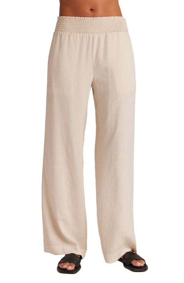 ベラダール レディース ボトムス レギンス ワイドレッグ パンツ Bella Dahl Smock Waist Wide Leg Pants White Sand Black ホワイト