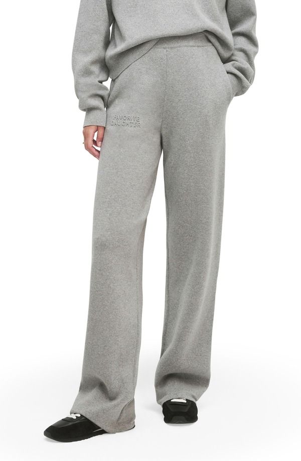 フェイバリット ドーター レディース ボトムス レギンス ワイドレッグ パンツ セーター コットン Favorite Daughter Fatigue Sisters Cotton Cashmere Wide Leg Sweater Pants Heather