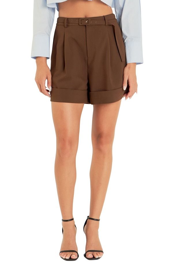 エンドレスローズ レディース ボトムス ハーフパンツ・ショーツ ショートパンツ Endless Rose Belted Shorts Espresso