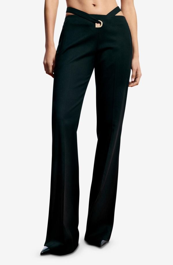 デジグアル レディース ボトムス レギンス パンツ Desigual Strappy Flare Pants Black ブラック