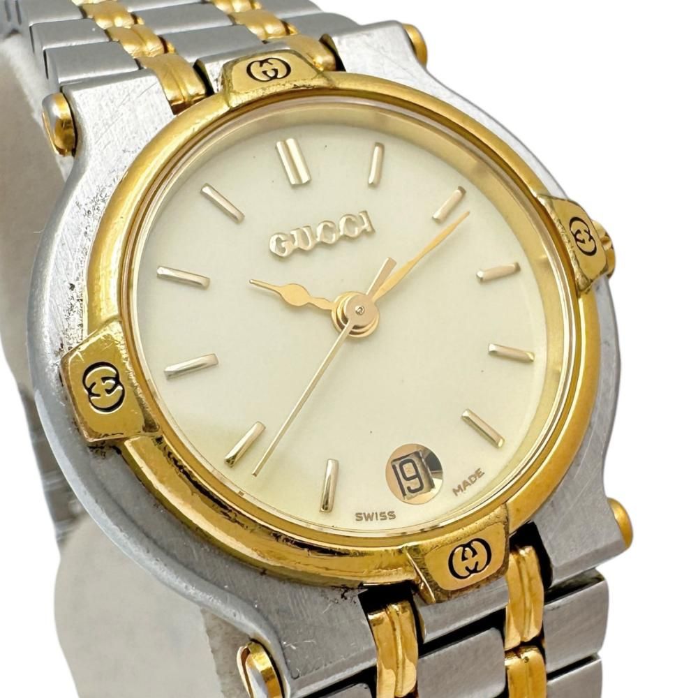 【GUCCI/グッチ】9000L 腕時計 GP/ステンレススチール クオーツ ベージュ文字盤/ゴールドシルバーコンビベルト レディース 【中古】【真子質店】【NN】 【GUCCI/グッチ】9000L 腕時計 GP/ステンレススチール クオーツ ベージュ文字盤/ゴールドシルバーコンビベルト レディース 【中古】【真子質店】【NN】