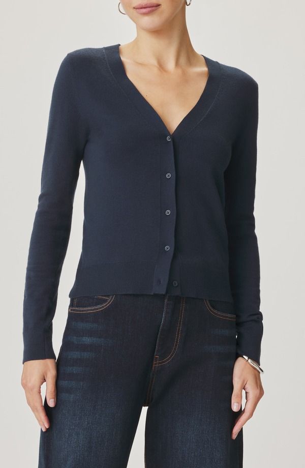 スプレンディット レディース アウター パーカー・スウェット カーディガン クロップド Splendid Christa Cropped Cardigan Mood Indigo Blue インディゴ