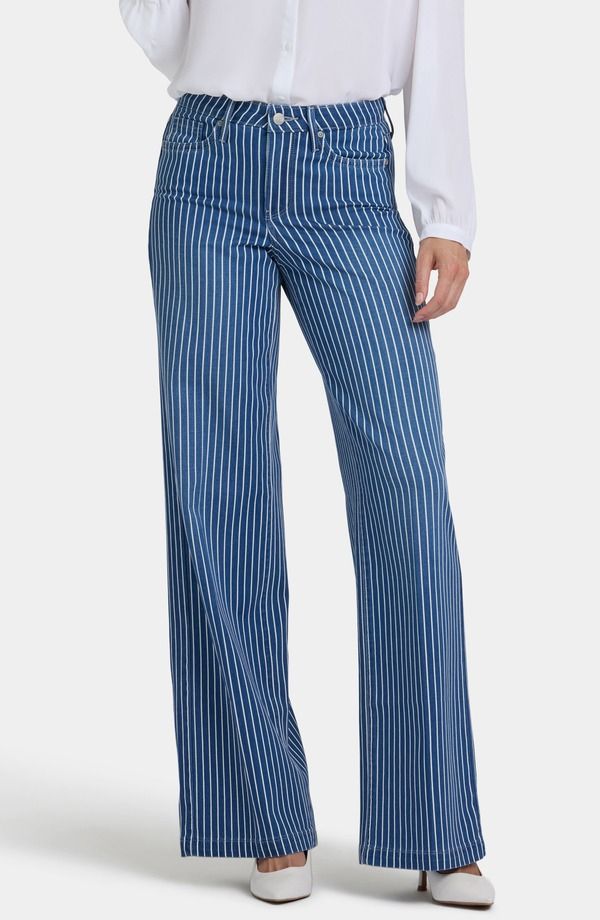 エヌワイディージェイ レディース ボトムス デニムパンツ ワイドレッグ ジーンズ NYDJ Teresa Stripe Wide Leg Jeans Marseillestripe ストライプ