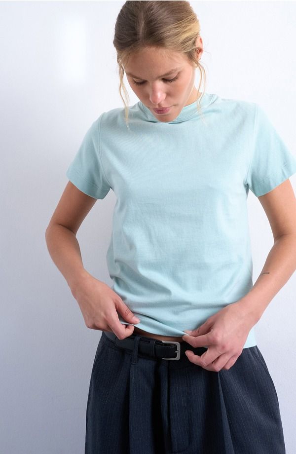 トップショップ レディース トップス Tシャツ コットン Topshop Boxy Cotton TShirt Medium Blue ブルー