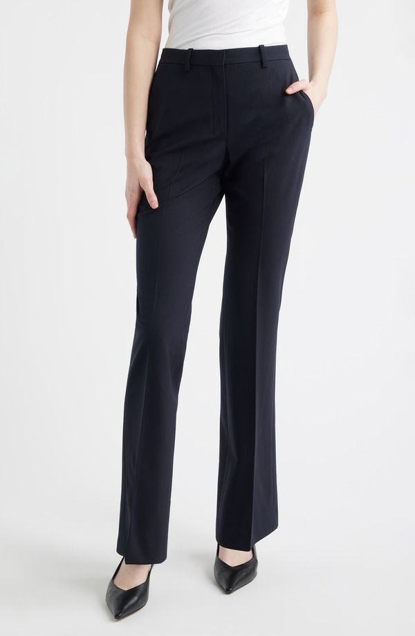 セオリー レディース ボトムス レギンス パンツ ウール Theory Stretch Wool Trousers Deep Navy ネイビー