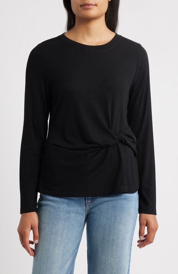 ウィットウィズダム レディース トップス Tシャツ Wit Wisdom Twist FrontShirt Black ブラック