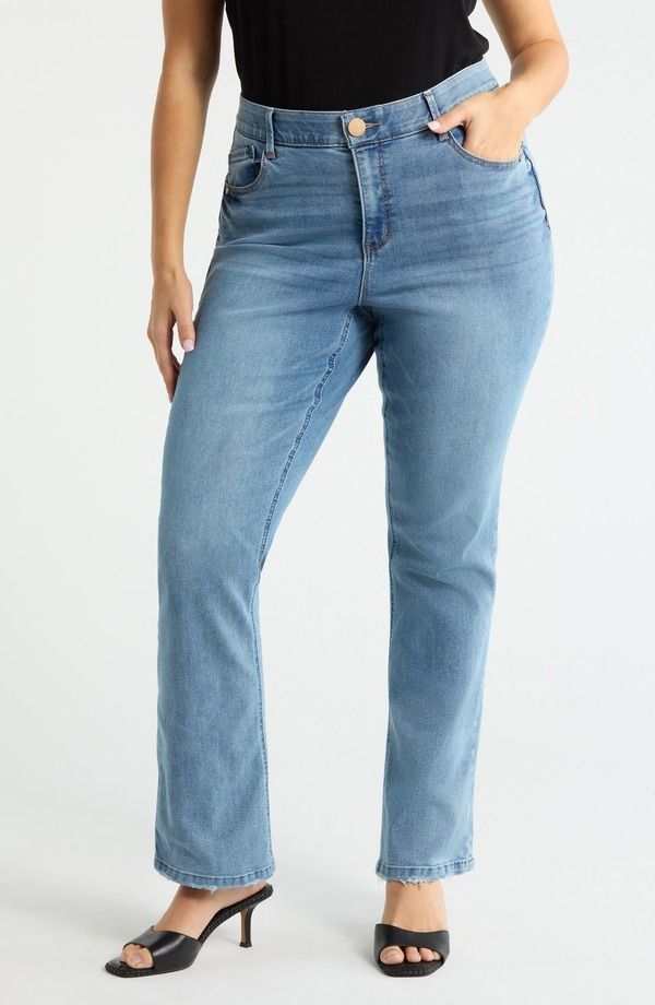 ウィットウィズダム レディース シューズ ブーツ・レインブーツカット ハイウエスト ジーンズ Wit Wisdom Brittany High Waist Baby Bootcut Jeans Light Blue Artisanal ブルー