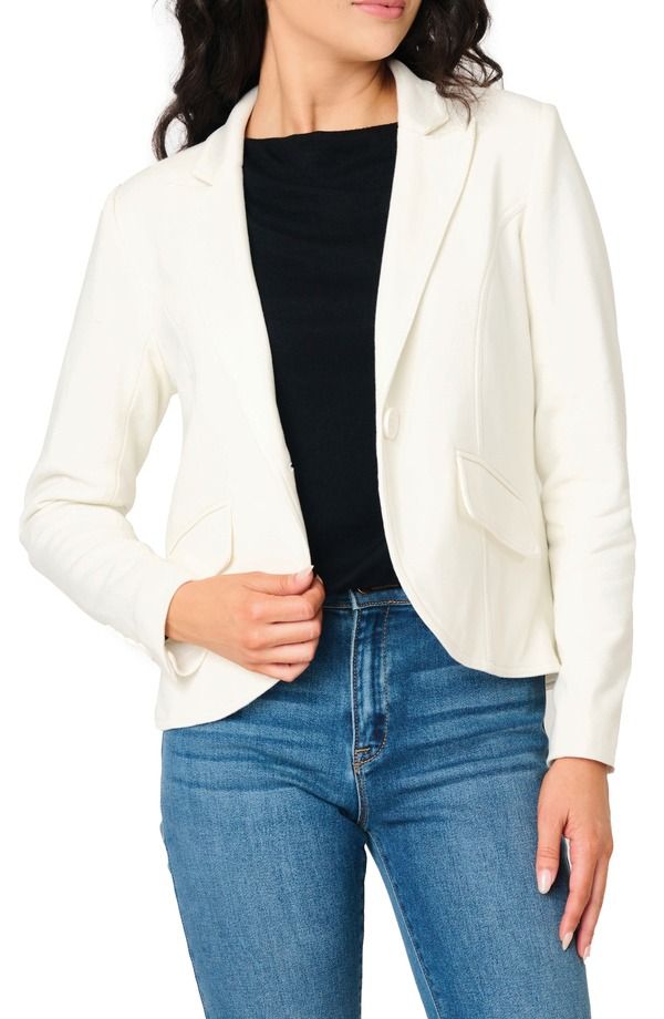 ギブソンルック レディース アウター ジャケット・ブルゾン ニット GIBSONLOOK Stretch Knit Jacket Ivory アイボリー