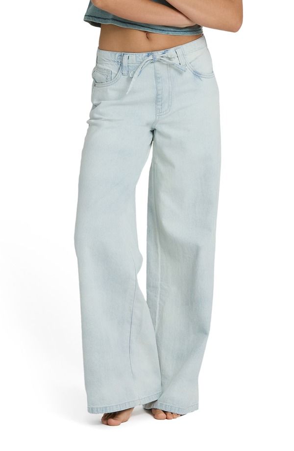 ビラボン レディース ボトムス デニムパンツ ジーンズ Billabong Jade Saltwashed Tie Waist Jeans Blue Mist ブルー