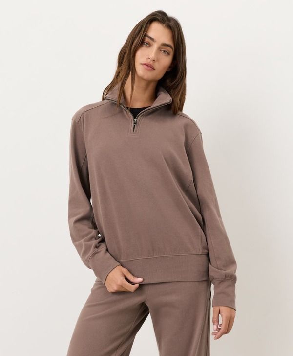 パクト レディース アウター パーカー・スウェット ハーフジップ ニット Pact CloudKnit Half Zip Deep Taupe トープ
