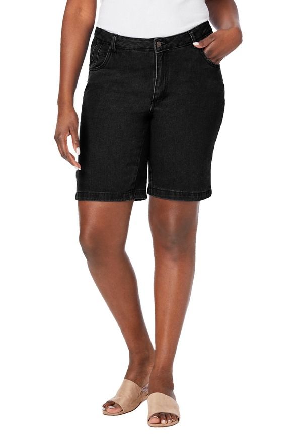 ジェシカロンドン レディース ボトムス デニムパンツ ショートパンツ コットン Jessica London Classicotton Denim Shorts Black ブラック