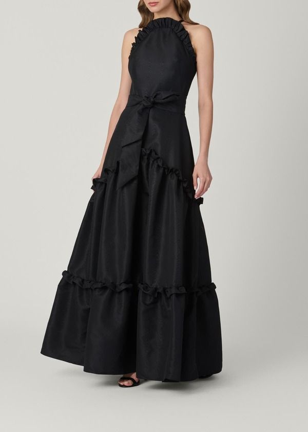 ショシャーナ レディース トップス ワンピース Shoshanna Midnight Lucille Moire Taffeta Dress Jet