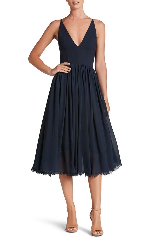 ドレスザポプレーション レディース トップス ワンピース ミディ Dress the Population Alicia Mixed Media Midi Dress Midnight 37,570円