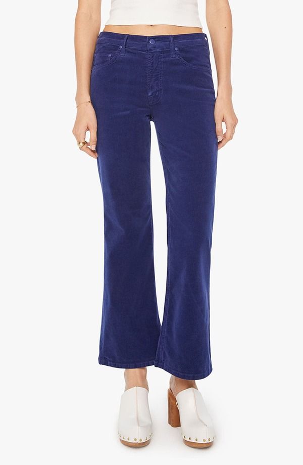 マザー レディース ボトムス レギンス コーデュロイ ブーツカット ブーツ ジーンズ MOTHER The Bookie Flood Bootcut Corduroy Jeans Hopscotch Twilight Blue ブルー