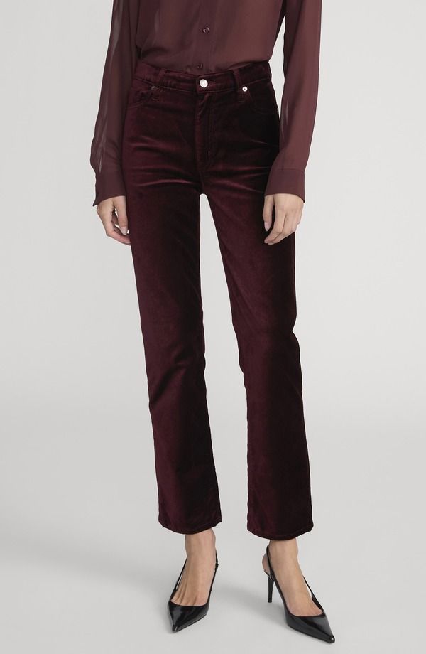 フレーム レディース ボトムス レギンストレート パンツ ベルベット アンクル FRAME Le Sleek Velvet Ankle Straight Leg Pants Full Glass Velvet 34,320円