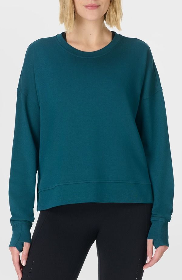 スウェッティベティ レディース アウター パーカー・スウェット シャツ Sweaty Betty After Class Crop Sweatshirt Deep Green グリーン