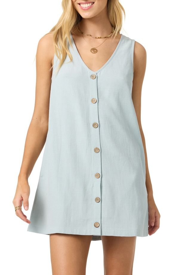 オニール レディース トップス ワンピース ミニ ONeill Sanders ButtonUp Minidress Cloud Blue ブルー