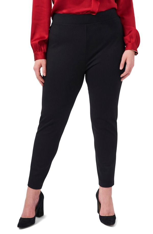 ヴィンスカムート レディース ボトムス カジュアルパンツ ハイウエスト レギンス ニット Vince Camuto High Waist Ponte Knit Leggings Rich Black ブラック