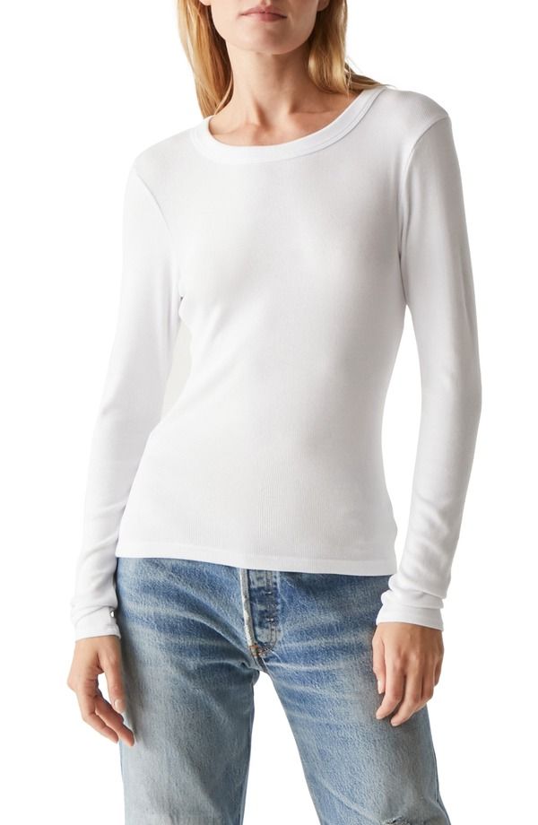 マイケルスターズ レディース トップス Tシャツ Michael Stars Zola Long Sleeve TShirt White ホワイト