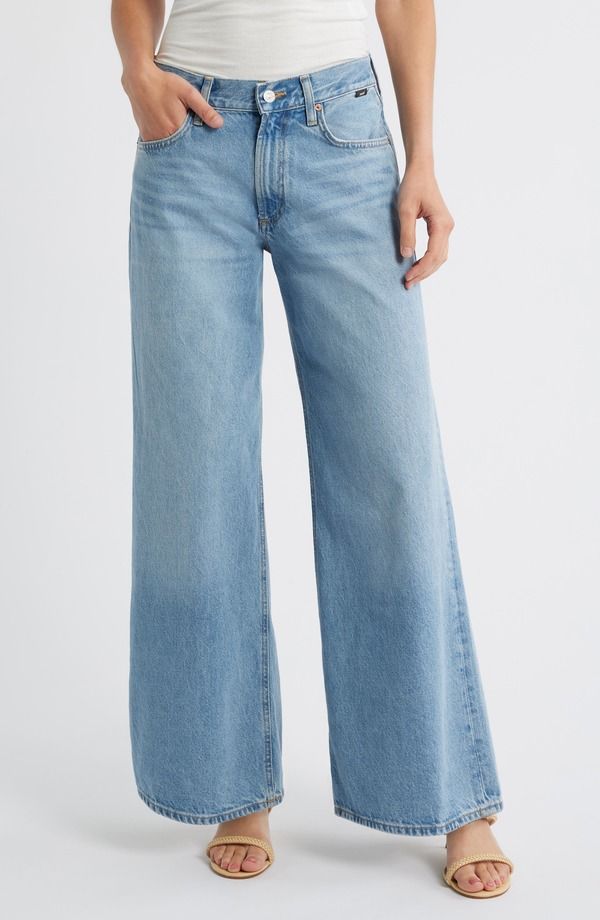 マーヴィ ジーンズ レディース ボトムス デニムパンツ ワイドレッグ Mavi Jeansandy Lowaist Wide Leg Jeans Mid Used Classic Denim デニム