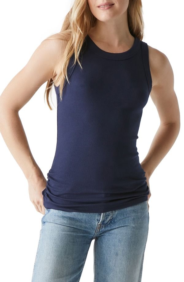 マイケルスターズ レディース トップス シャツ ギャザー Michael Stars Halley Side Ruched Tank Nocturnal