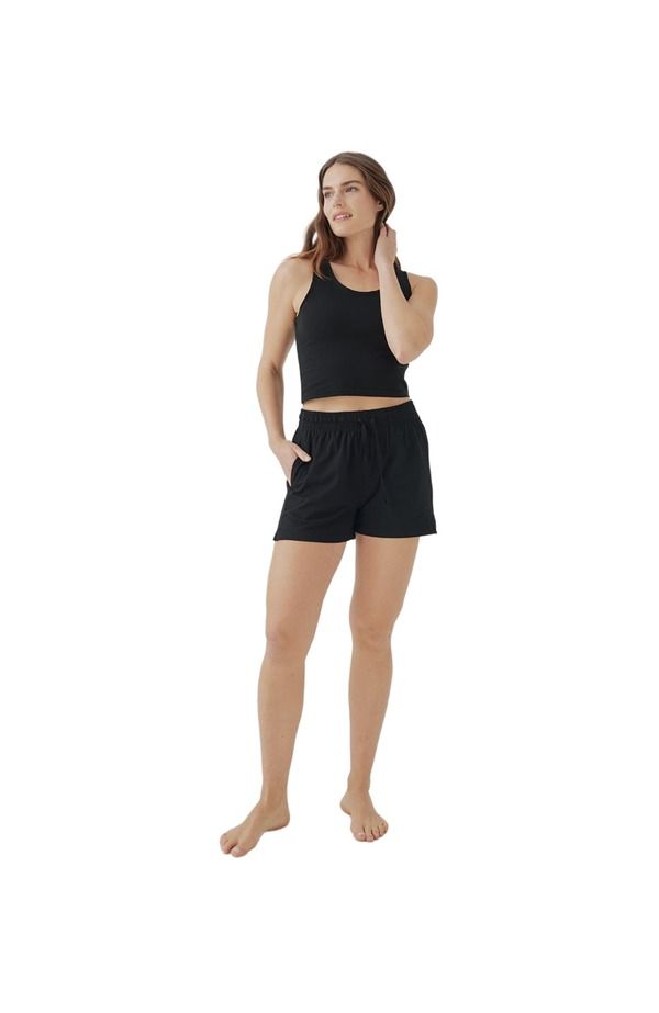 パクト レディース ボトムス ハーフパンツ・ショーツ コットン Pact Organicotton Cool Stretch Lounge Short Black ブラック