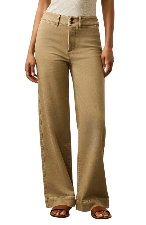 ファレティ レディース ボトムス レギンス ワイドレッグ パンツ パイル Faherty Stretch Terry Sailor Wide Leg Pants Desert Khaki カーキ