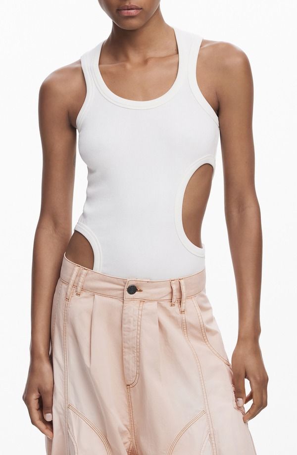 デジグアル レディース トップス Tシャツ カットアウト ノースリーブ Desigual Sleeveless CutoutShirt White ホワイト 14,235円