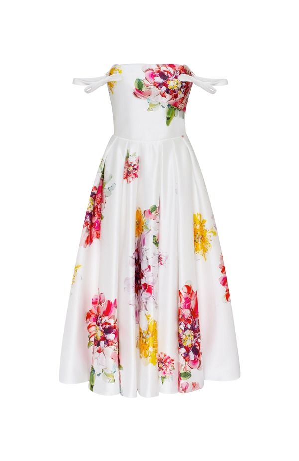 ミルカ レディース トップス ワンピース フラワー柄 フラワー Milla Tealength floral dress Ivory Floral アイボリー