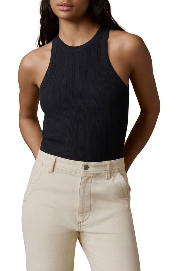 ファレティ レディース トップス シャツ コットン Faherty Paradise Pointelle Organicotton Tank Black ブラック