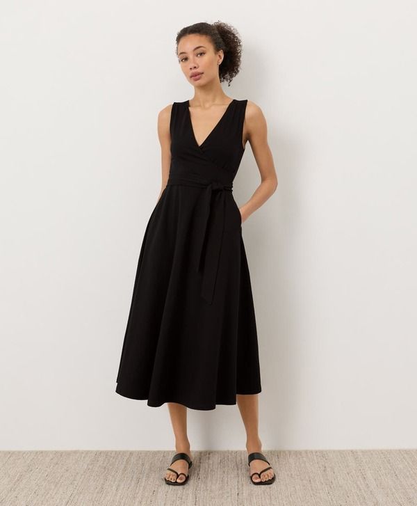パクト レディース ボトムス カジュアルパンツ Vネック コットン Pact Fit Flareasy VNeck Dress Made With Organicotton Black ブラック