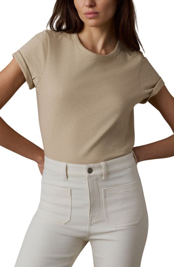 ファレティ レディース トップス Tシャツ コットン Faherty Sunwashed Essential Cotton TShirt White Pepper ホワイト