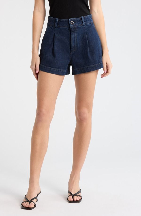 ペイジ レディース ボトムス デニムパンツ プリーツ ショートパンツ PAIGE Camille Pleatedenim Shorts Ballast デニム