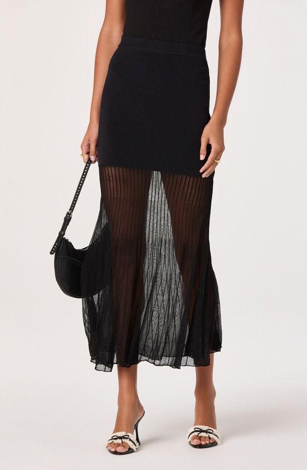アストール レディース ボトムスカート コントラスト ニット ASTR the Label Contrast Knit Skirt Black ブラック