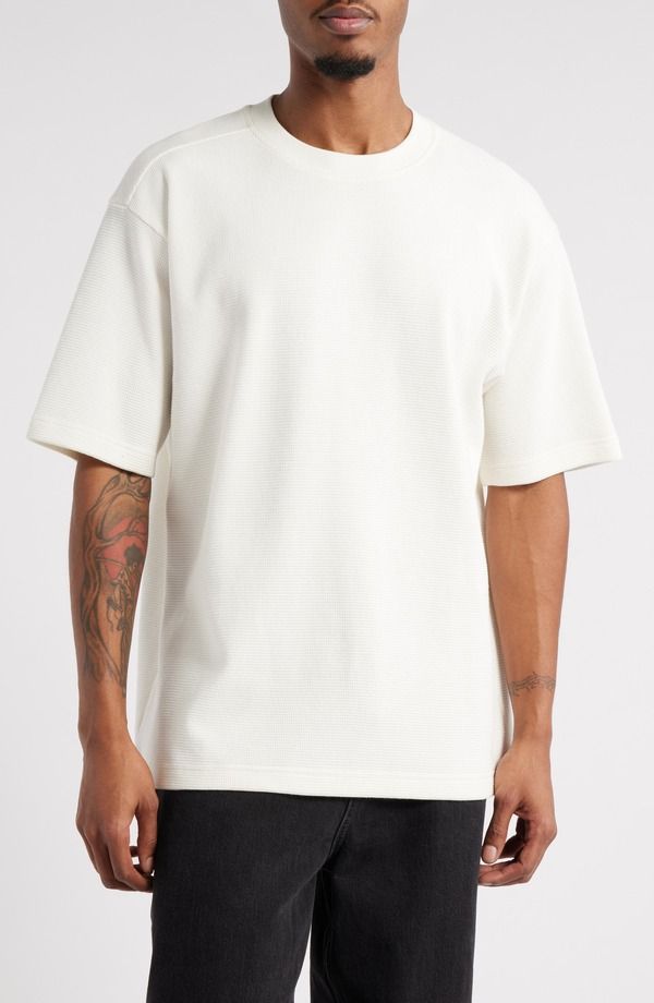 ビーピー メンズ トップス Tシャツ BP Oversize Waffle TShirt Ivory Egret アイボリー