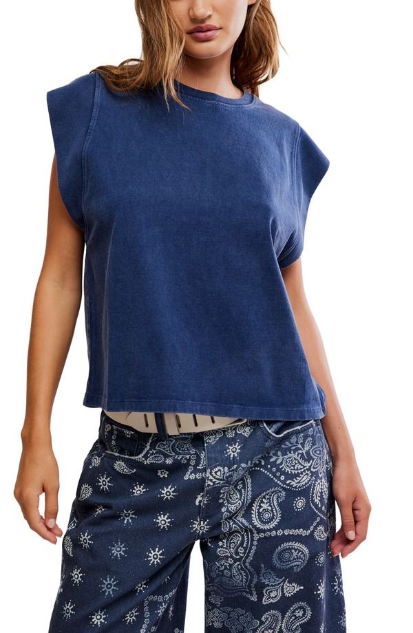 フリーピープル レディース トップス Tシャツ Free People Better Muscle Tee Navy Academy ネイビー