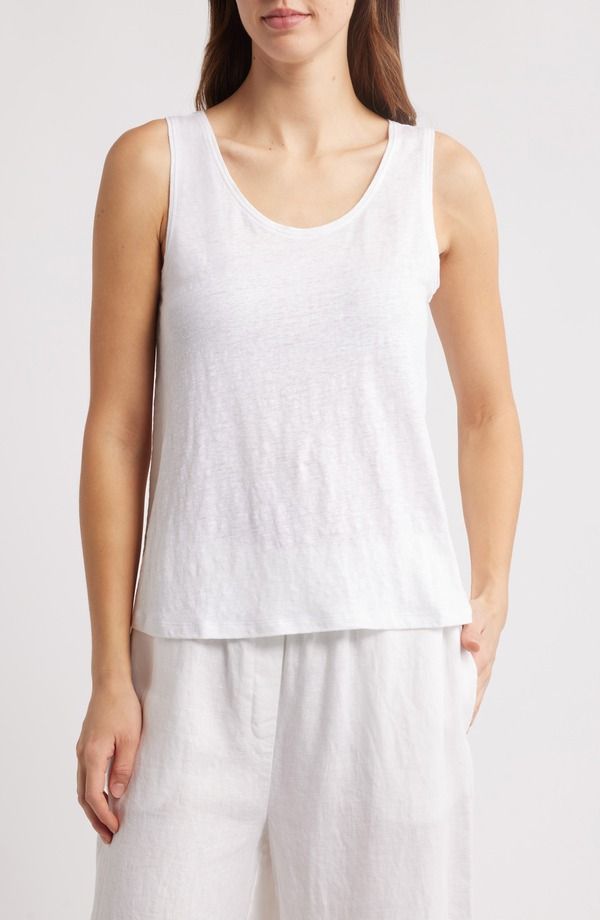 エイリーンフィッシャー レディース トップス シャツ リネン Eileen Fisher Organic Linen Tank White ホワイト