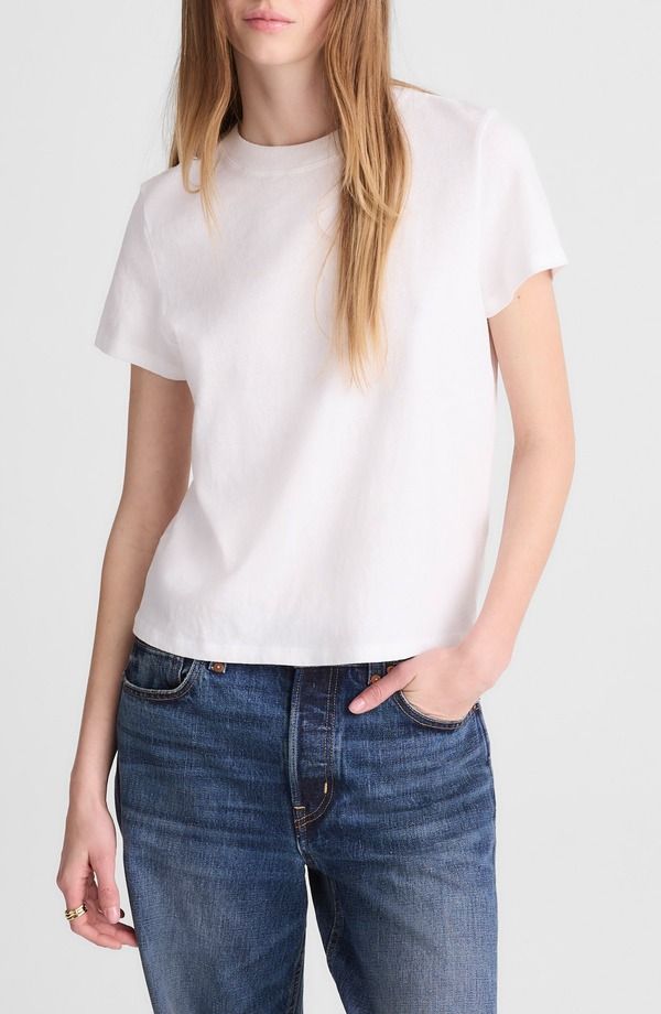 メイドウェル レディース トップス Tシャツ コットン ジャージー Madewell The Relaxed Cotton Jersey TShirt White ホワイト