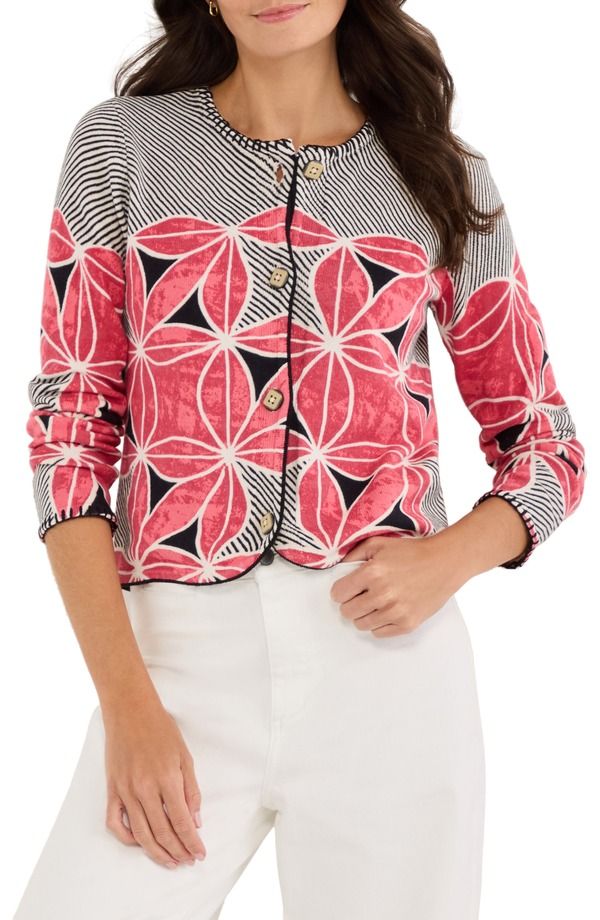 ニックプラスゾーイ レディース アウター パーカー・スウェット カーディガン NICZOE Gallery Walk Cardigan Pink Multi ピンク