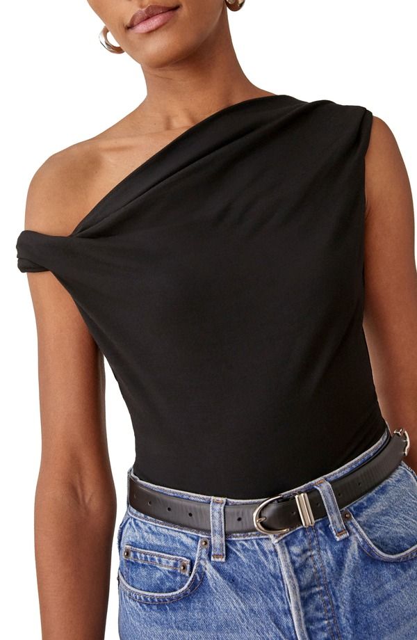 リフォーメーション レディース トップス シャツ ワンショルダー ニット Reformation CelloneShoulder Knitop Black ブラック