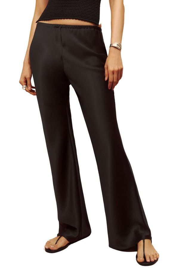 リフォーメーション レディース ボトムス レギンス ハイウエスト パンツ サテン Reformation Gale High Waist Satin Pants Black ブラック