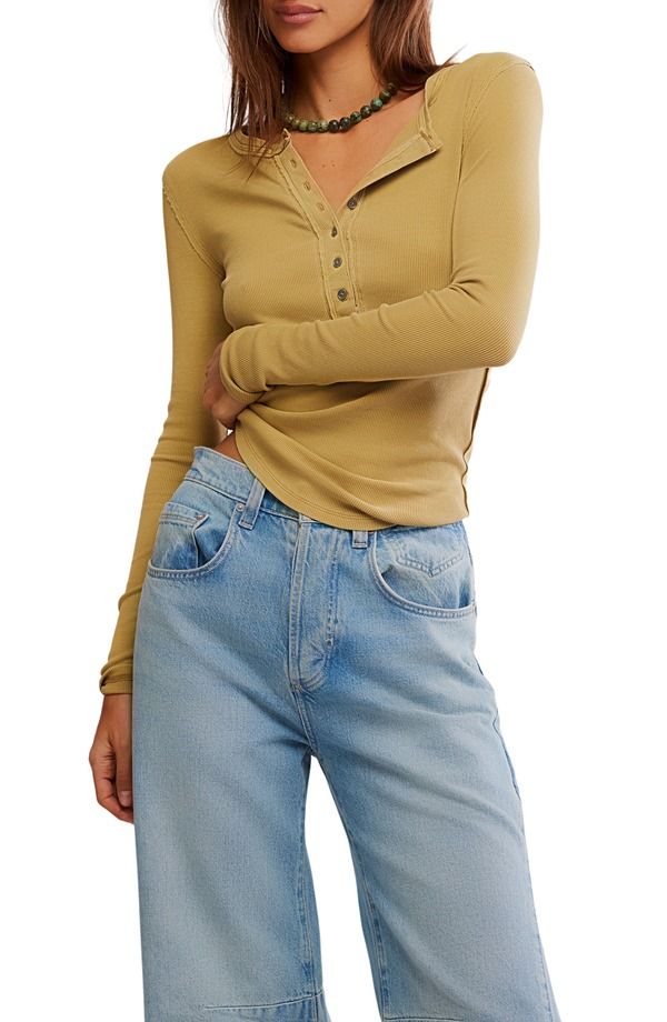 フリーピープル レディース トップス シャツ Free People Jamie Henley Top Dried Tobacco 14,985円