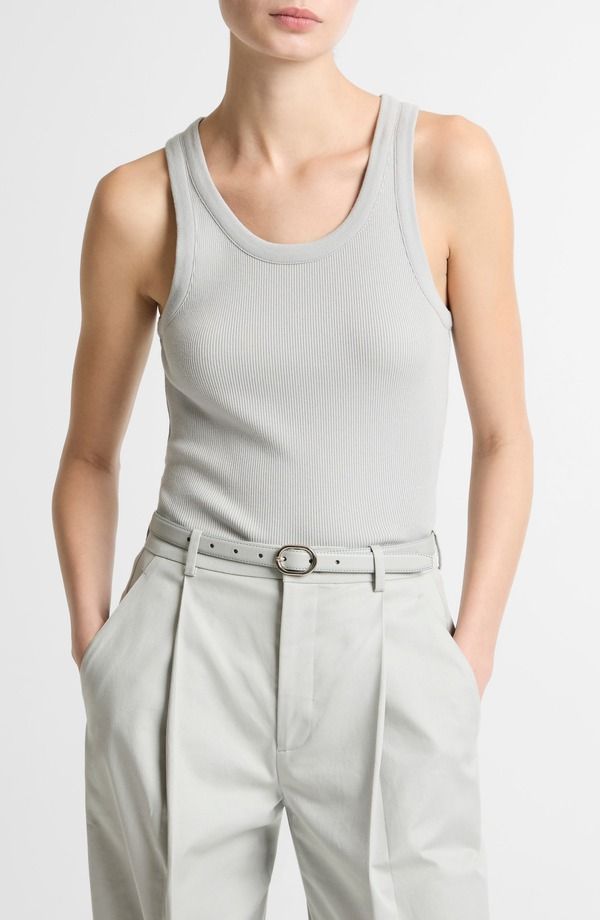 ヴィンス レディース トップス シャツ Vince Scoop Neck Rib Tank Pale Tide