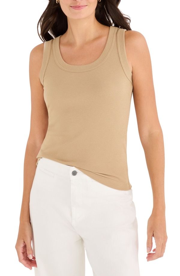 ニックプラスゾーイ レディース トップス シャツ ニット NICZOE Perfect Knit Rib Scoop Neck Tank Jute