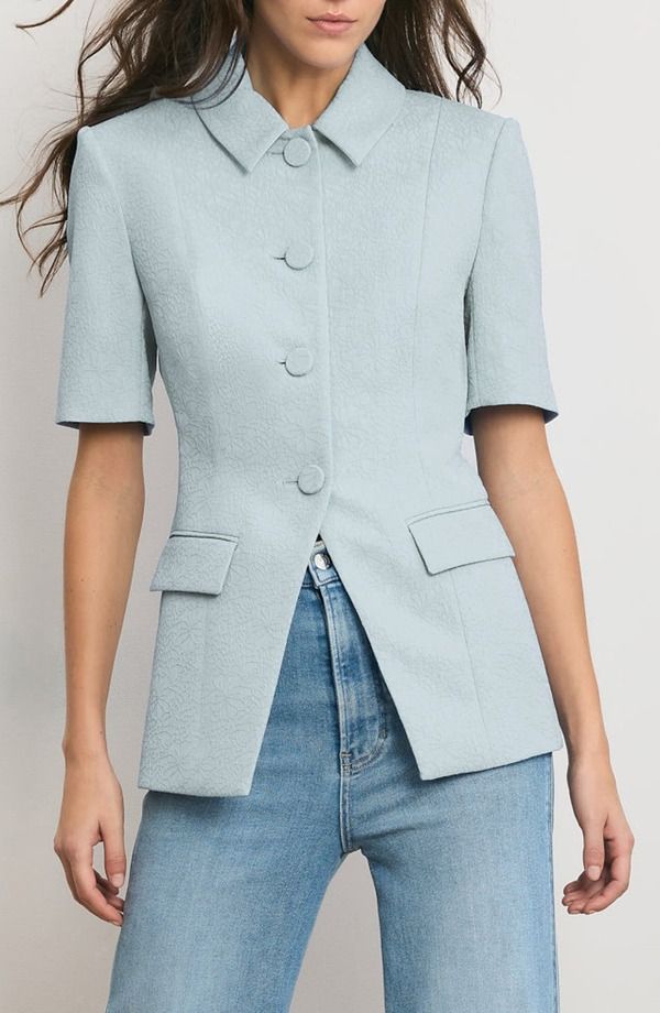 ヴェロニカ ベアード レディース アウター ジャケット・ブルゾン フラワー柄 フラワー Veronica Beard Bodie Floral Embroidery Jacket Blue Stream ブルー 99,990円