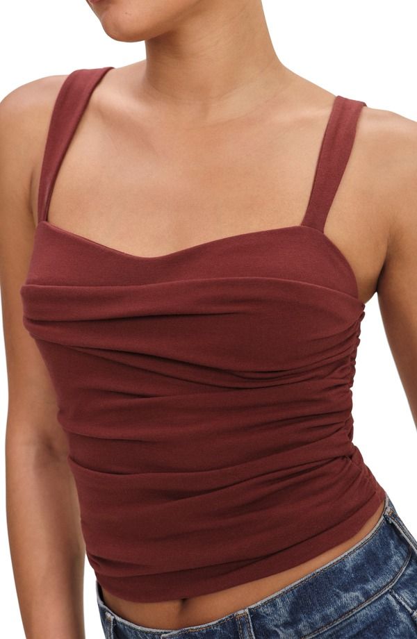 リフォーメーション レディース トップス シャツ ギャザー Reformation Trish Ruched Tank Chianti