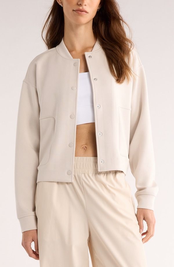 ゼラ レディース アウター ジャケット・ブルゾン Zella Ultra Luxe Snap Front Jacket Grey Moonbeam グレー