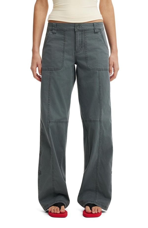 コットンオン レディース ボトムス カジュアルパンツ ローライズ Cotton Womens Lexi Low Rise Utility Pant Dark Shadow