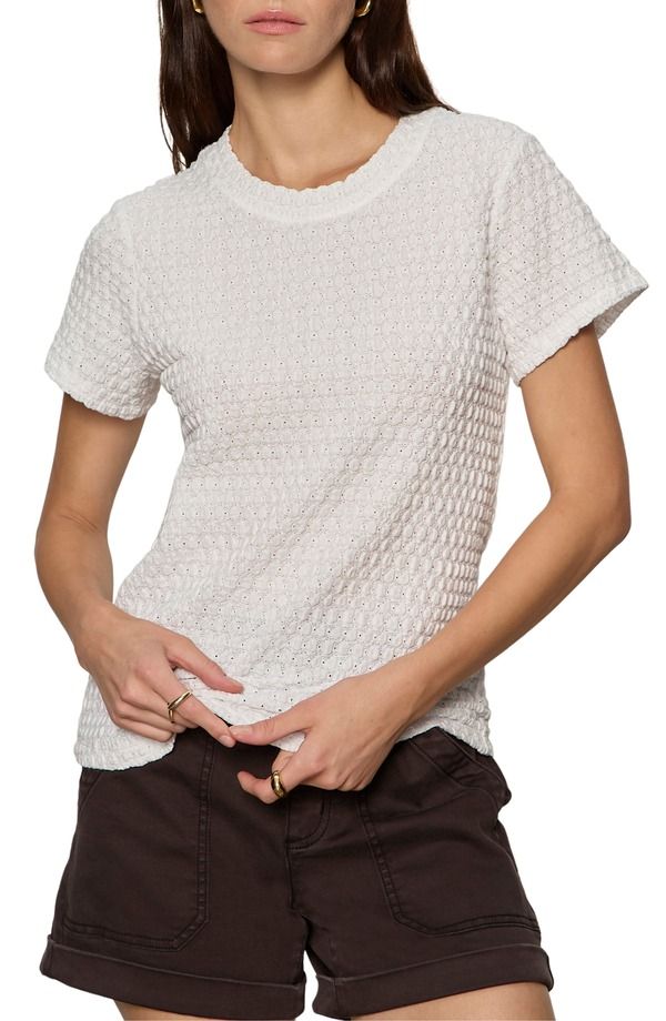 サンクチュアリー レディース トップス Tシャツ レース Sanctuary Perfect Puckered Lace TShirt White ホワイト